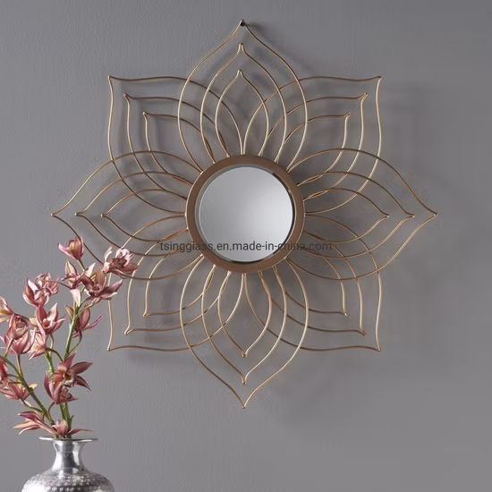 Espelho de parede/chão grande em forma de arco dourado com armação de metal preto espelho decorativo para sala de estar