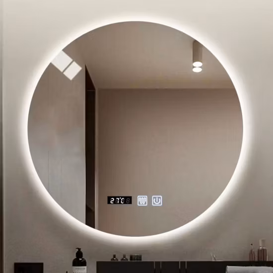 Espelhos decorativos modernos para banheiro, espelhos de vaidade em alumínio preto, espelho para pendurar na parede, móveis Espejo, espelho de LED