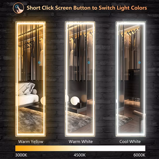 Padrão europeu de fábrica por atacado emoldurado em alumínio moderno salão de beleza móveis decoração de vidro closet led espelho de parede do banheiro